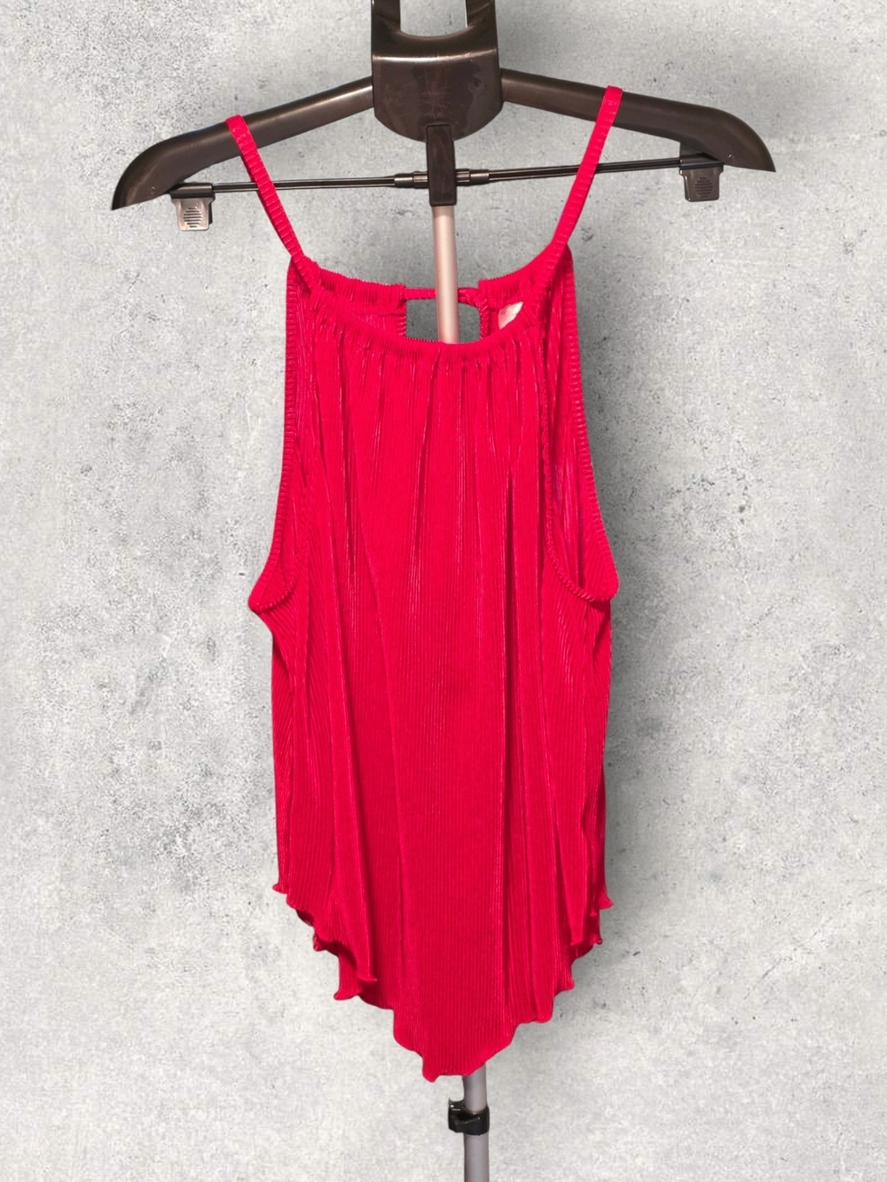 No Boundaries Bright Red Pleated Camisole Tank